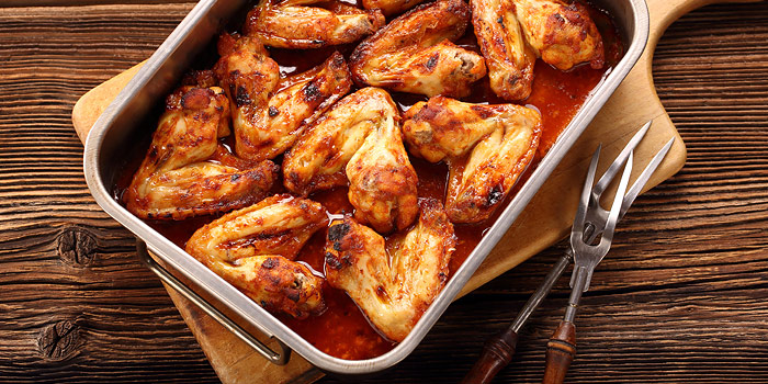 Buffalo Chicken Wings in cooking dish