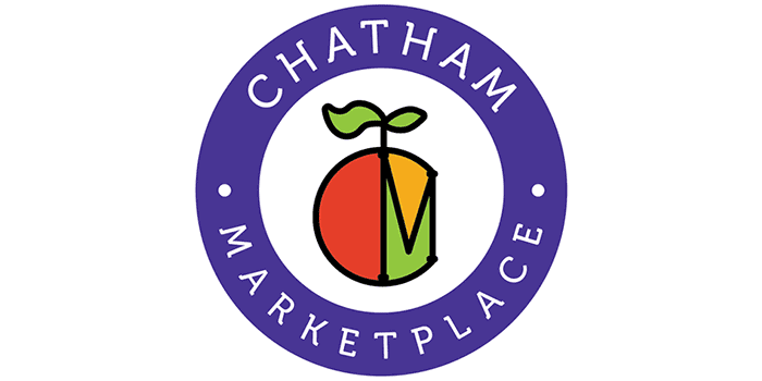 Chatham Marketplace Logo - Dark Blue Circle With Produce In Middle