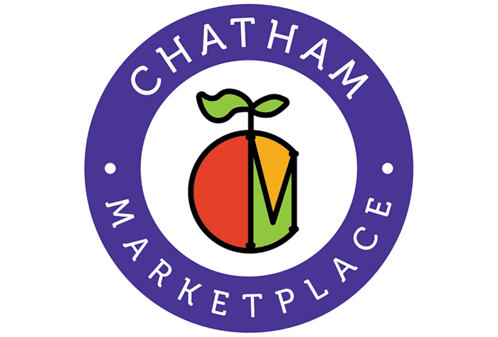Chatham Marketplace Logo - Dark blue circle with produce in middle