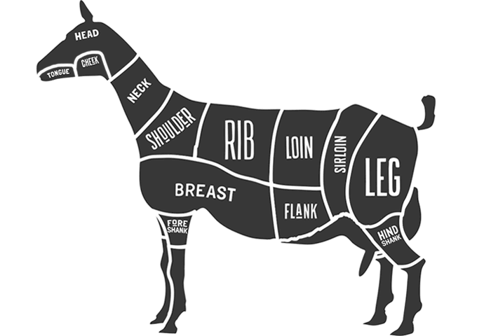 Goat Meat Cuts illustration
