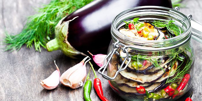Pickled Eggplant With Mint And Honey