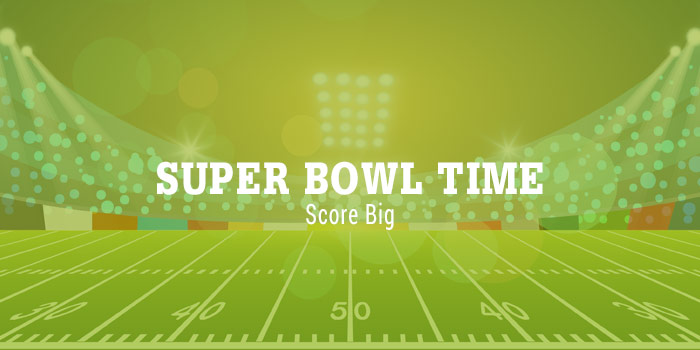 Super Bowl Type Over Illustration Of Football Field