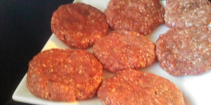 Patted Out Ground Beef For Burgers