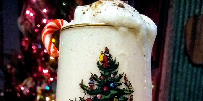 Egg Nog In Christmas Glass