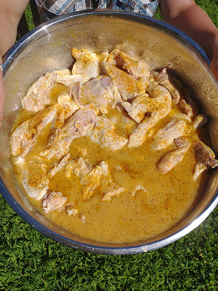 Cornell chicken in marinade