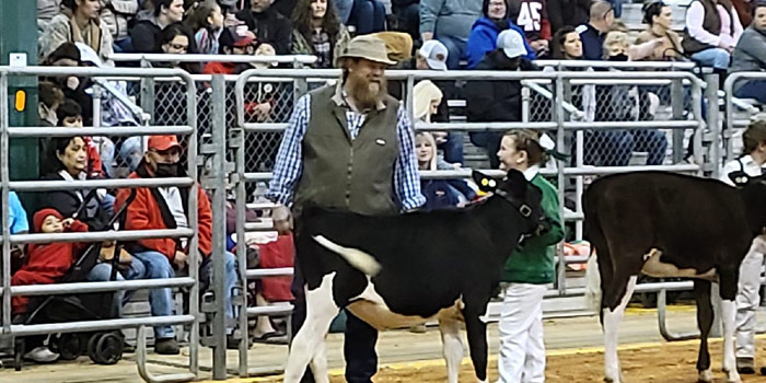 Photo of Tucker Withington judging the Junior Dairy Show in Manatee County, FL